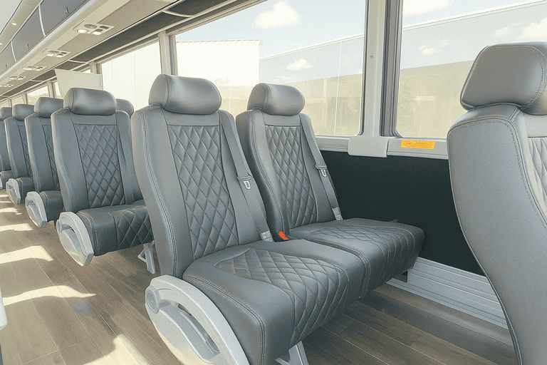 interior of Sherman Charter Bus charter bus