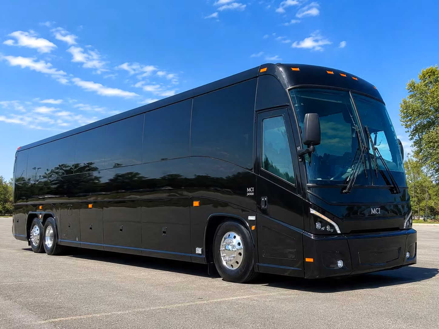full size charter buses for large school groups traveling from sherman