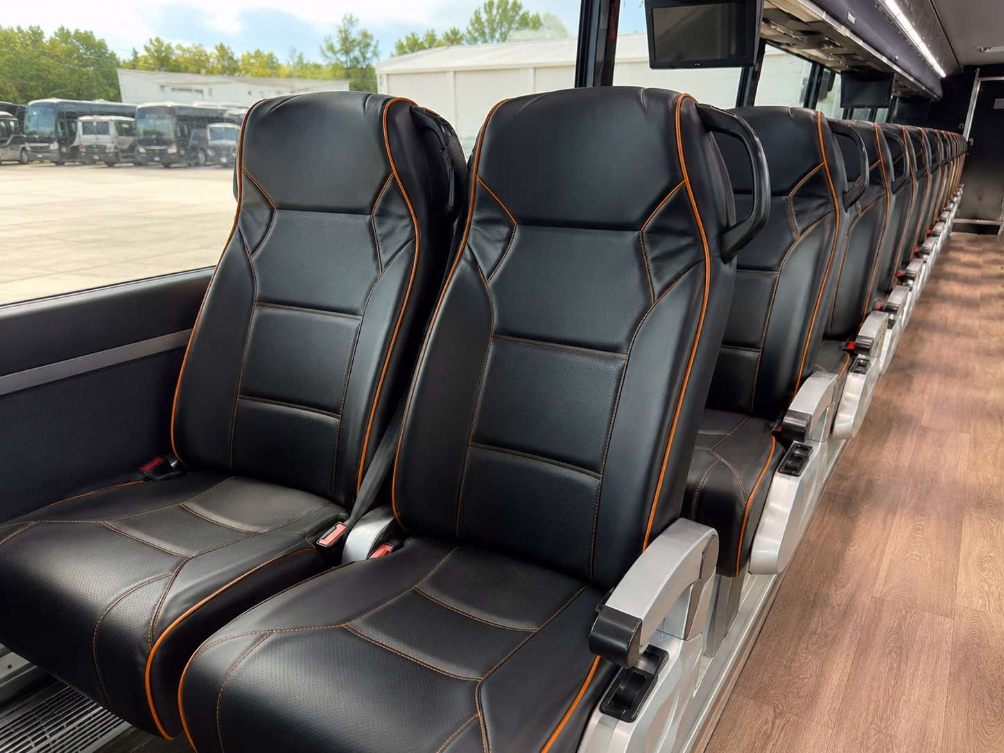sherman charter bus rental interior